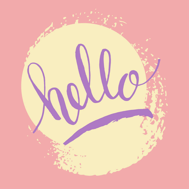Color hand lettering hello - Vector, imagen