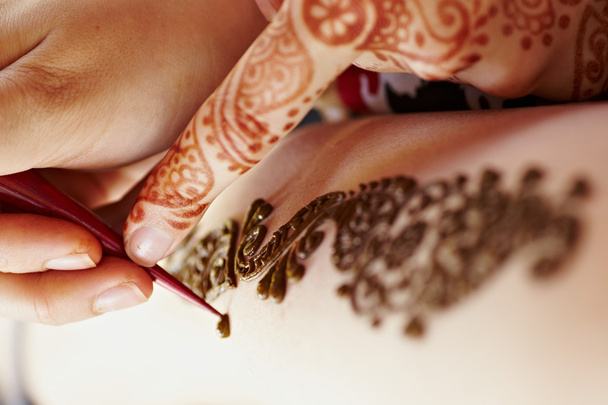 Henna art on woman - Foto, Imagem