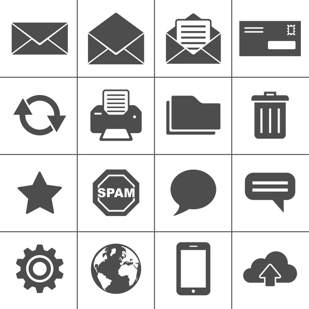 Mail icons set - Simplus series - Vector, Image
