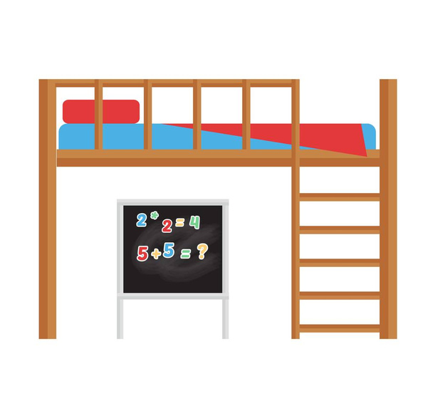 Bunk bed isolated vector illustration. - ベクター画像
