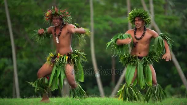  Männer tanzen Hula-Krieg-Tanz - Filmmaterial, Video