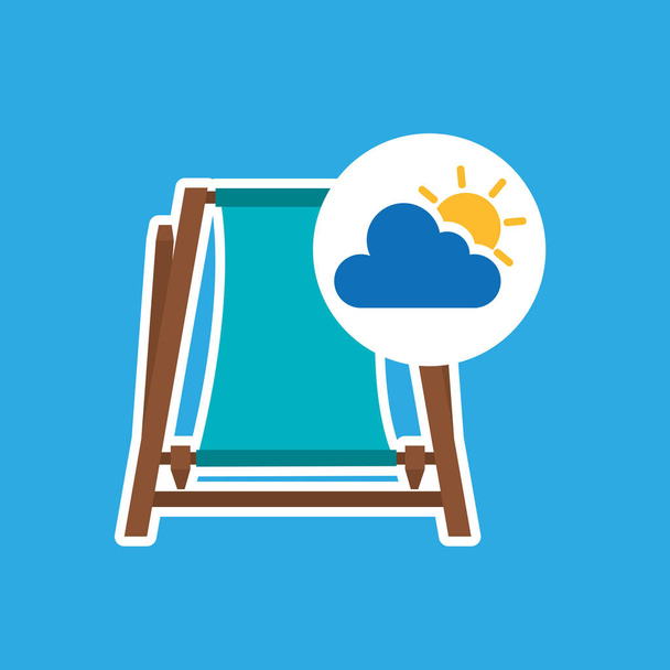 zomer vakantie ontwerp strand stoel pictogram - Vector, afbeelding
