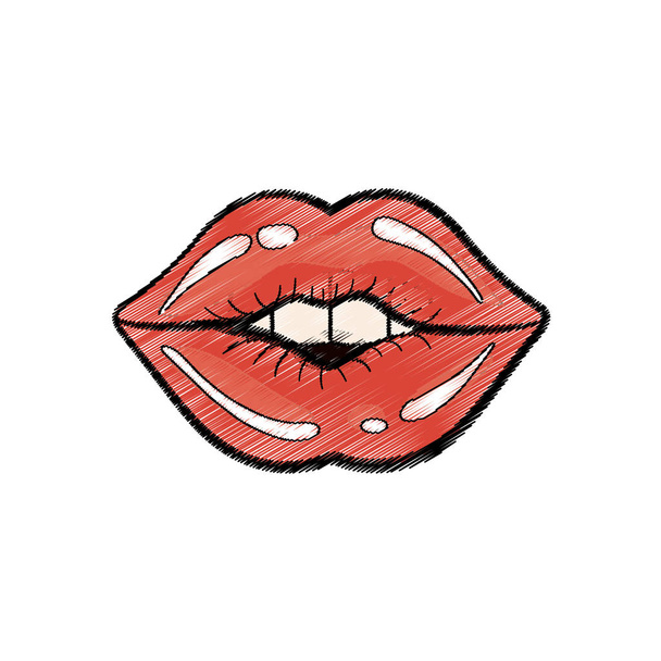 Mujer labios estilo cómico
 - Vector, Imagen