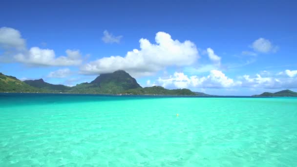 Mt Otemanu and  bungalows in resort - Footage, Video