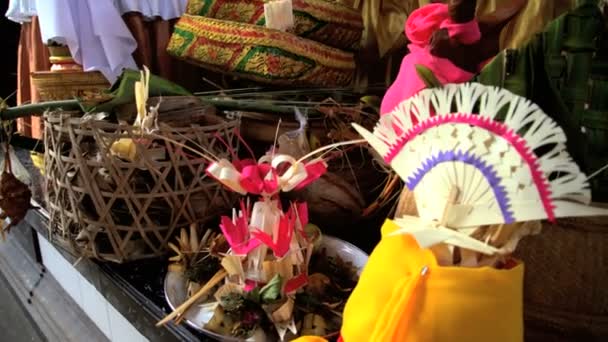 Balinese gifts at ceremony  - Footage, Video