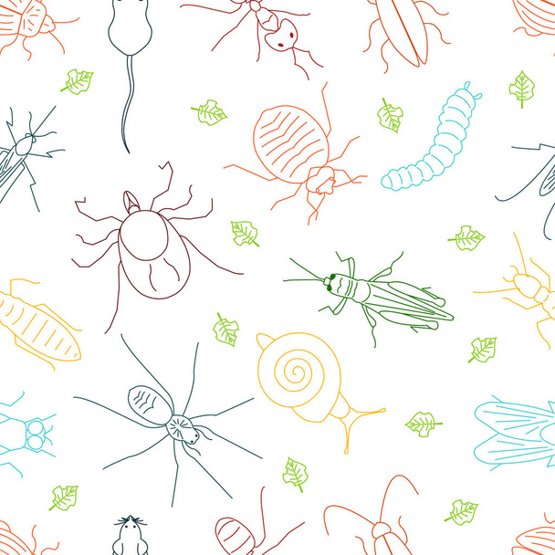 Pest line seamless pattern - Вектор,изображение