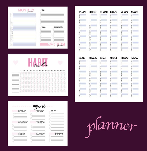  planer habit tracker blank template - Vector, Image