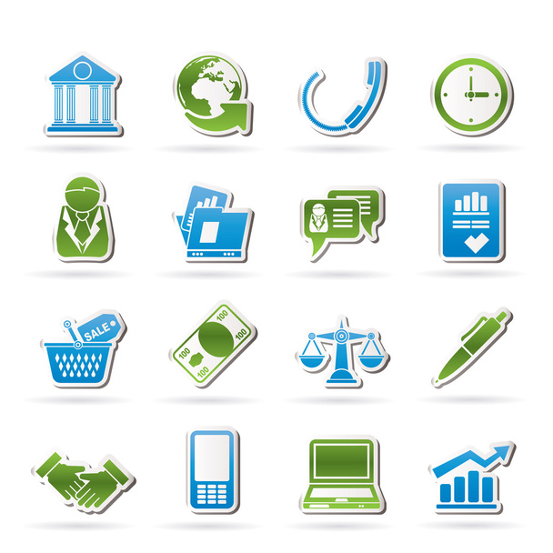 Business and office objects icons - Vecteur, image