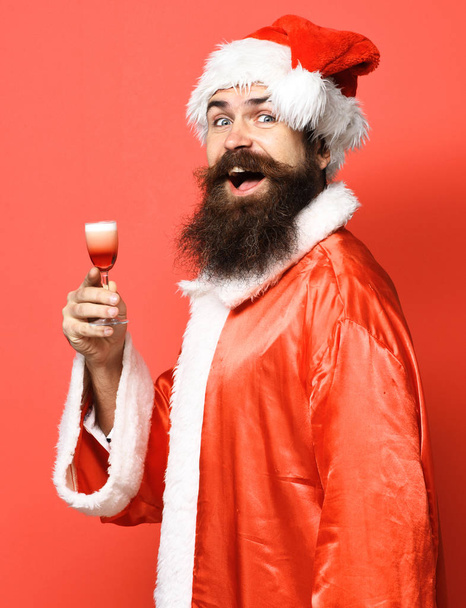 handsome bearded santa claus man - Foto, Imagen