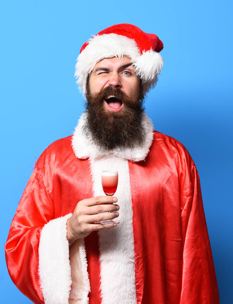 handsome bearded santa claus man - Фото, зображення