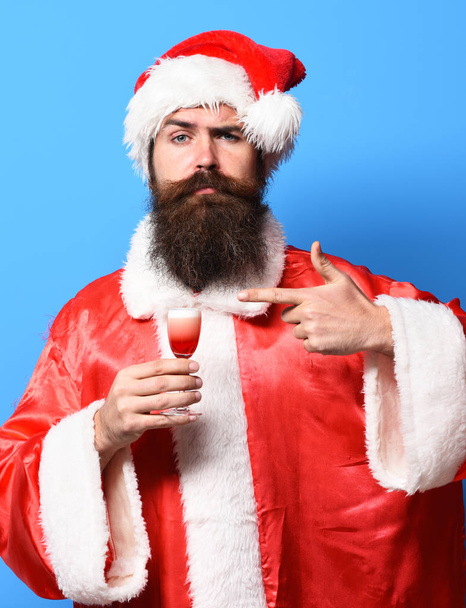 handsome bearded santa claus man - Фото, изображение