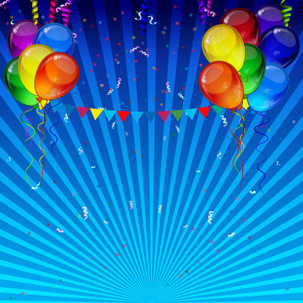 Doğum günü partisi arka plan - renkli festival balonlar. - Vektör, Görsel
