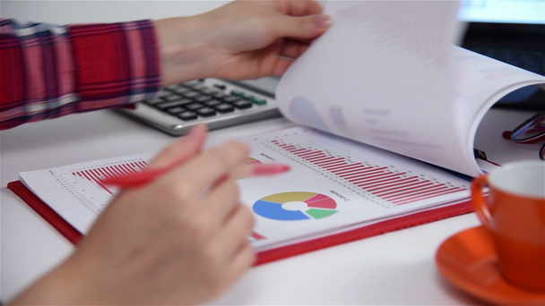 Accountant Woman Working On Project In Office, Audited Start Up Report (en inglés). Calcula las ganancias
 - Metraje, vídeo
