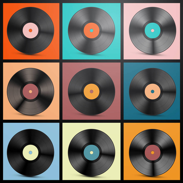 Vinyl Records. Ensemble de disques LP rétro Illustration vectorielle
. - Vecteur, image