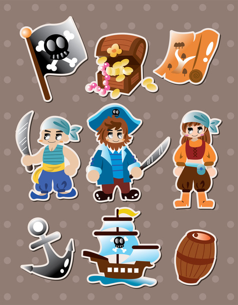pirate stickers - Vektor, kép