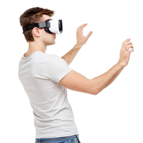Man with virtual reality goggles - Photo, image
