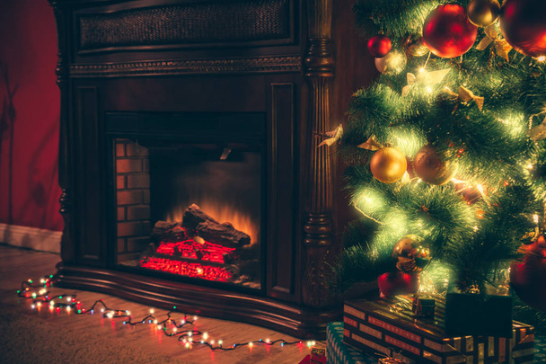 Living room with christmas tree  - Photo, Image