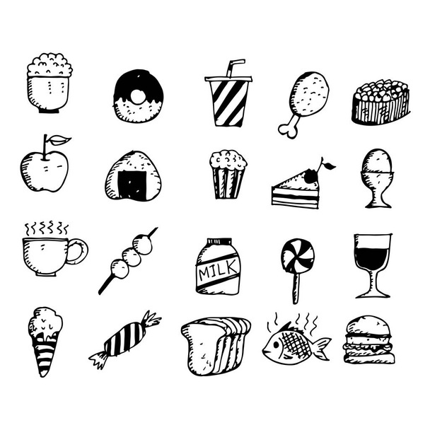 Mão desenhar ícone de comida
  - Vetor, Imagem