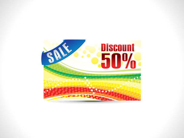abstract artistic colorful discount card  - Vektor, kép
