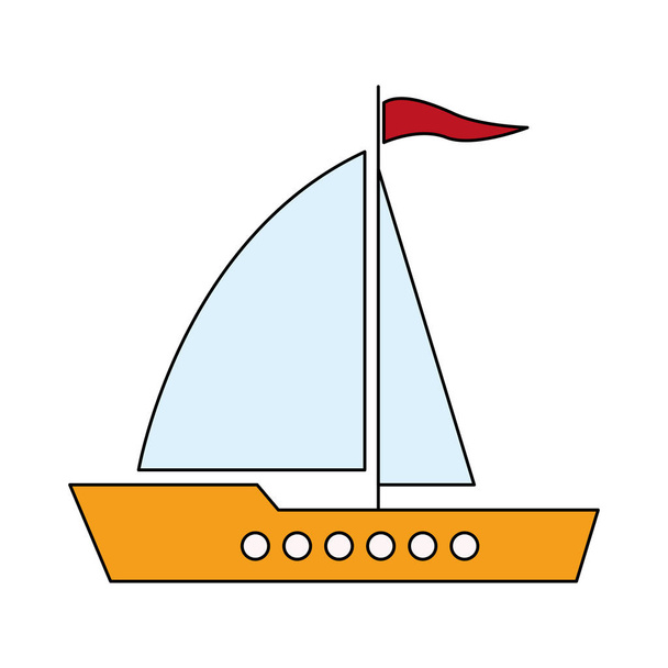 Geïsoleerde zeilboot ontwerp - Vector, afbeelding