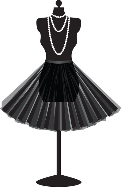 Black mannequin with skirt - Διάνυσμα, εικόνα