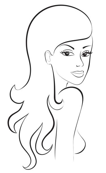 Woman with long hair - Vector, Image
