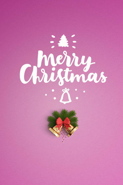 Merry Christmas card hand draw on color background  - 写真・画像