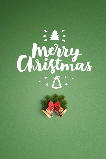 Merry Christmas card hand draw on color background  - Foto, afbeelding