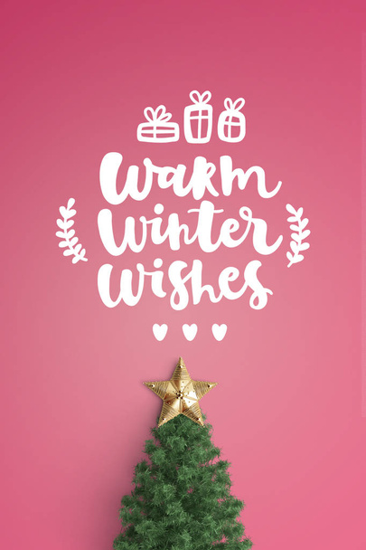 Merry Christmas card on color background - Fotoğraf, Görsel