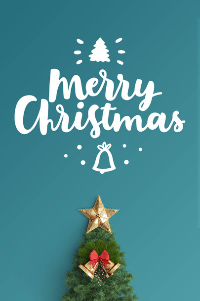 Merry Christmas card on color background - Fotoğraf, Görsel