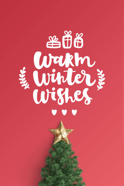 Merry Christmas card on color background - Foto, Imagem