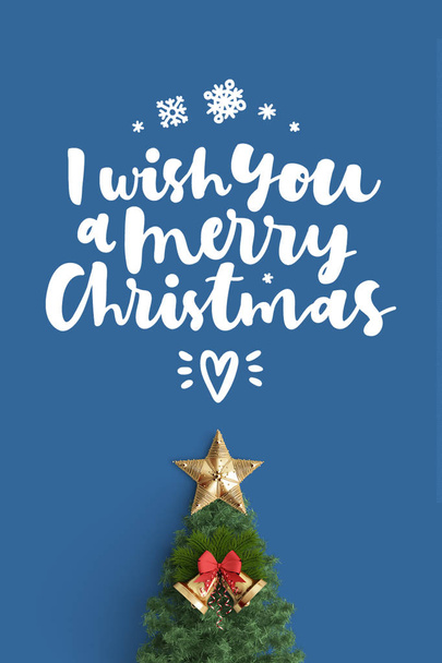 Merry Christmas card on color background - Фото, зображення