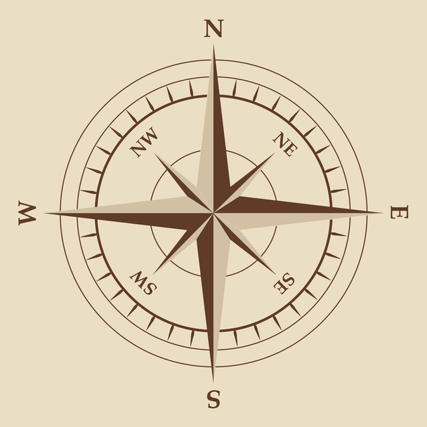 Symbole isolé d'équipement de compas nautique brun vecteur
 - Vecteur, image