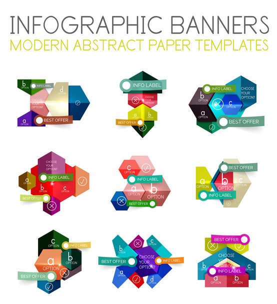 Geometric business infographics templates - Vector, Image