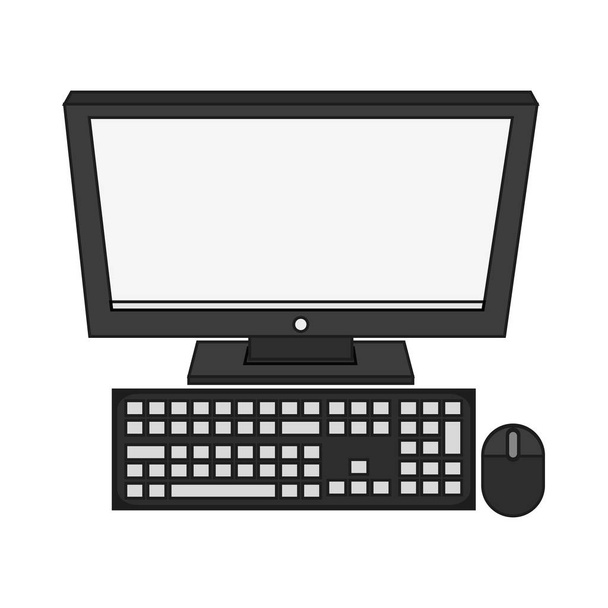 Konstrukcja urządzenia na białym tle komputera - Wektor, obraz