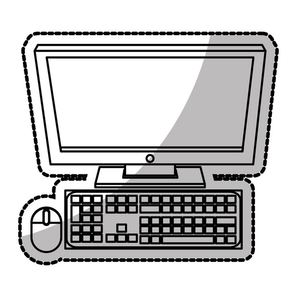 Geïsoleerde computerontwerp apparaat - Vector, afbeelding