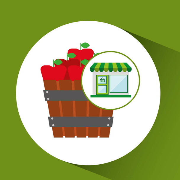 store fresh apples bucket farm - Vector, Image