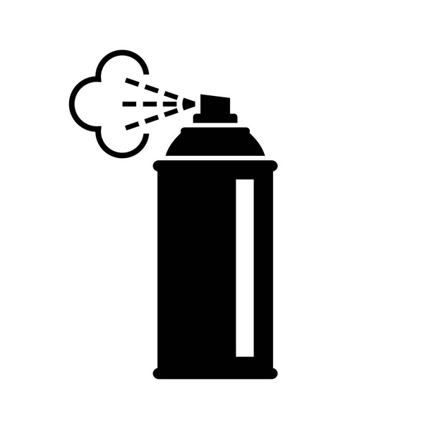 Black spray lata ícone no fundo branco
 - Vetor, Imagem