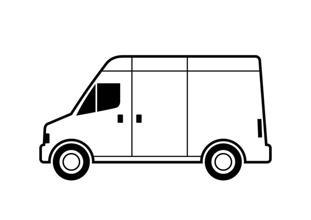 White delivery van on white background   - Vector, Image