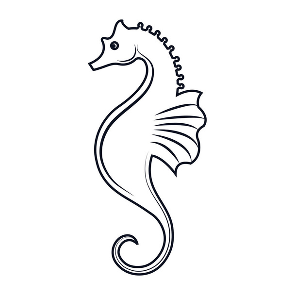mariene paard geïsoleerde pictogram - Vector, afbeelding