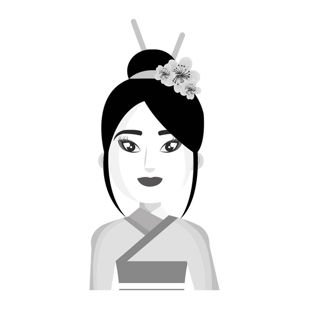 gyönyörű gésa japán karakter - Vektor, kép