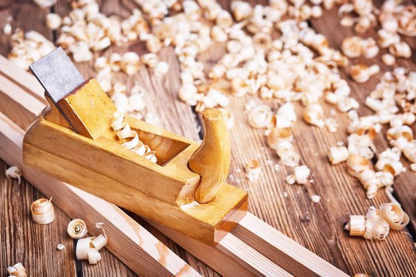 Wooden plane and building materials - Photo, Image
