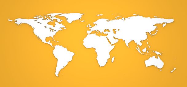 Mapa del mundo 3D sobre fondo naranja
. - Foto, imagen
