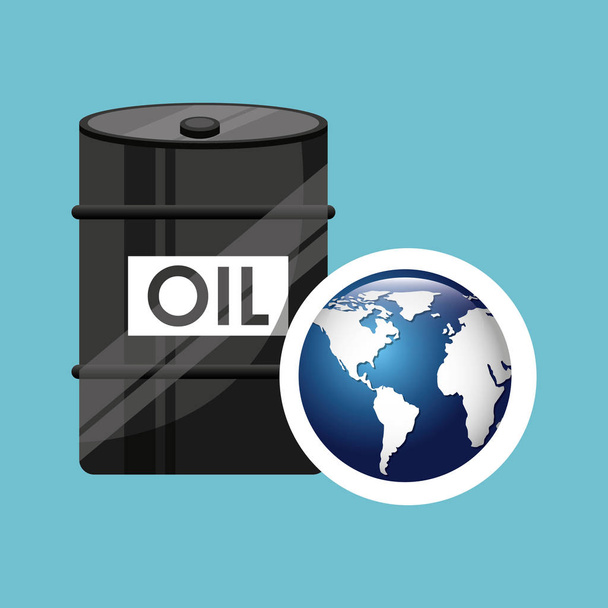 barril petróleo concepto globo mundo
 - Vector, Imagen
