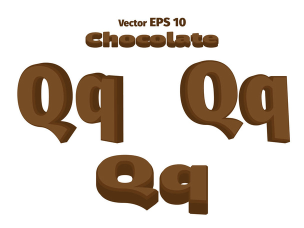 3D-chocolade letter Q - Vector, afbeelding