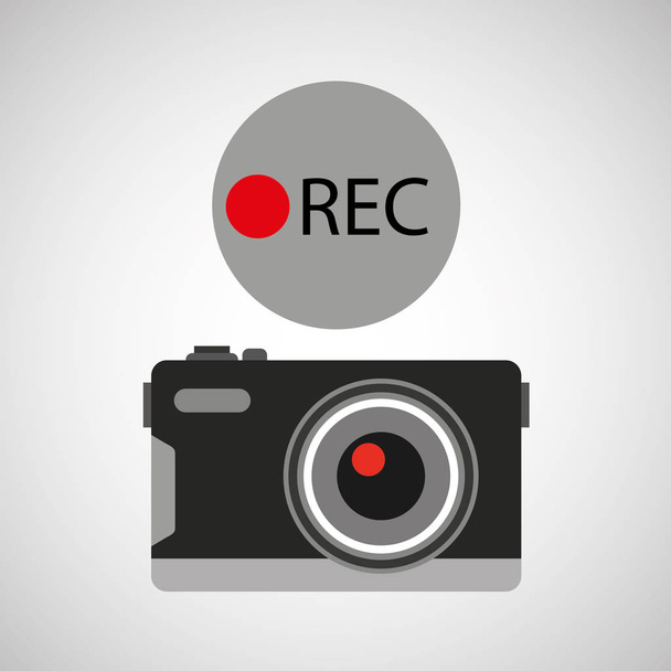 レトロなカメラ写真 rec ボタン - ベクター画像