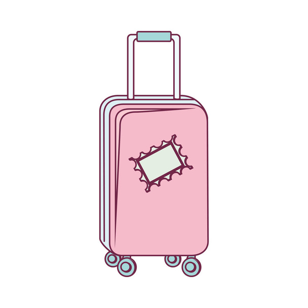 bavul seyahat izole simgesi - Vektör, Görsel