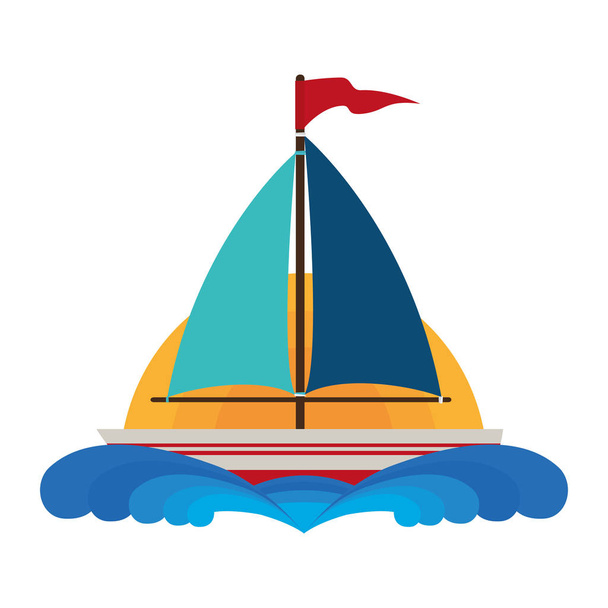 barca a vela icona marittima isolata
 - Vettoriali, immagini