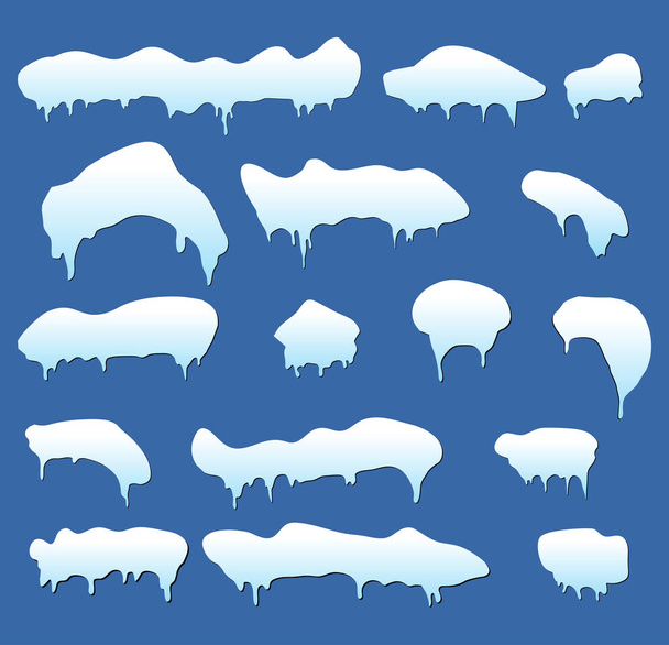 Ghiaccioli, copricapo da neve, set di icone con simbolo vettoriale deriva
 - Vettoriali, immagini