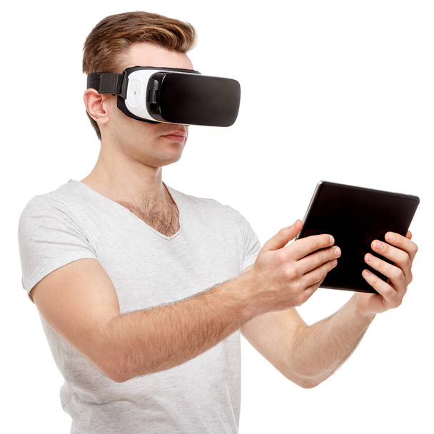 Man with virtual reality goggles - Foto, imagen
